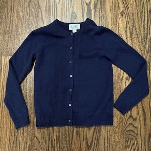 Navy Blue Autumn Cashmere Kids Sweater Cardigan Size 8 Button